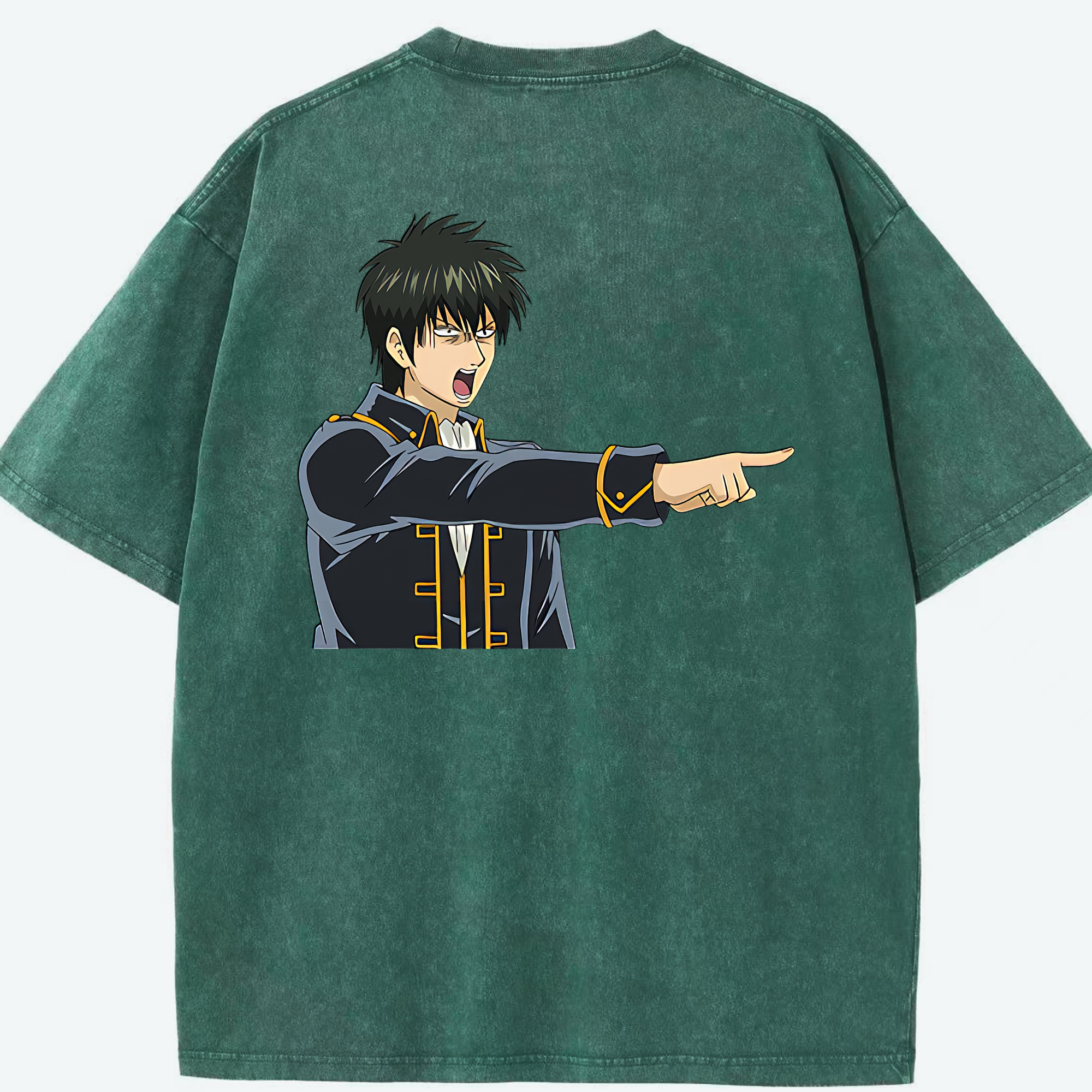 （画像用） ぎんたま 坂田銀時（さかたぎんとき） 神楽 志村新八（しむら しんぱち） GINTAMA Sakata Gintoki Kagura Shimura Shinpachi 綿100% ヴィンテージ風 半袖Tシャツ（背面プリント）
